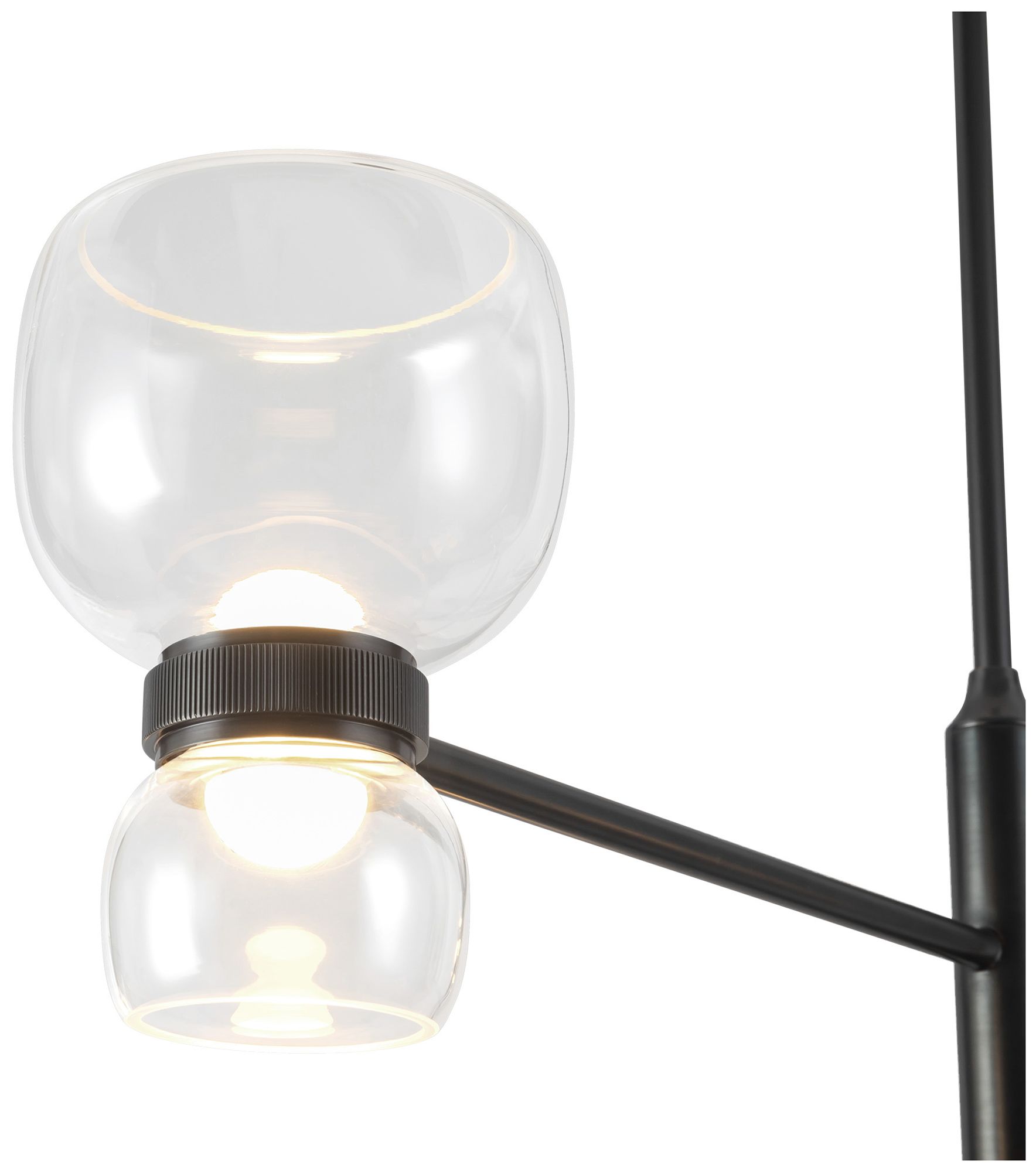 Image 4 Sutton 36-in Urban Bronze dimmable LED Chandelier with Clear Glass more views