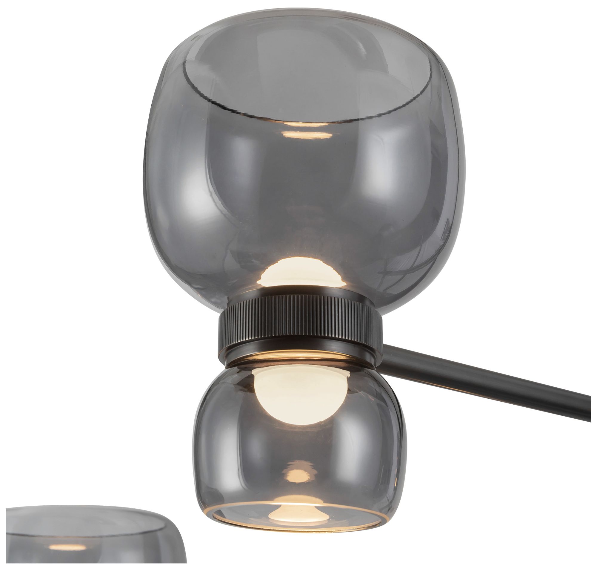 Image 3 Sutton 36-in Urban Bronze dimmable LED Chandelier with Smoked Glass more views