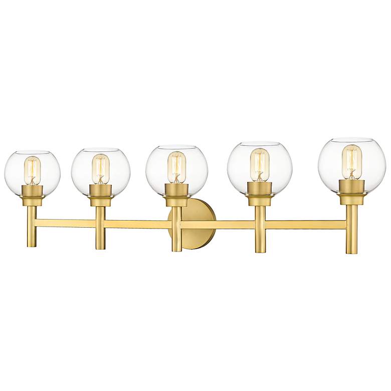 Image 2 Sutton 39 1/2" Wide Brushed Gold 5-Light Vanity Bath Light