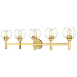 Sutton 39 1/2" Wide Brushed Gold 5-Light Vanity Bath Light