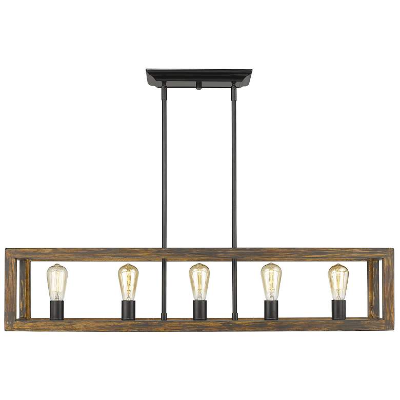 Image 1 Sutton 41" Wide 5-Light Linear Pendant in Matte Black
