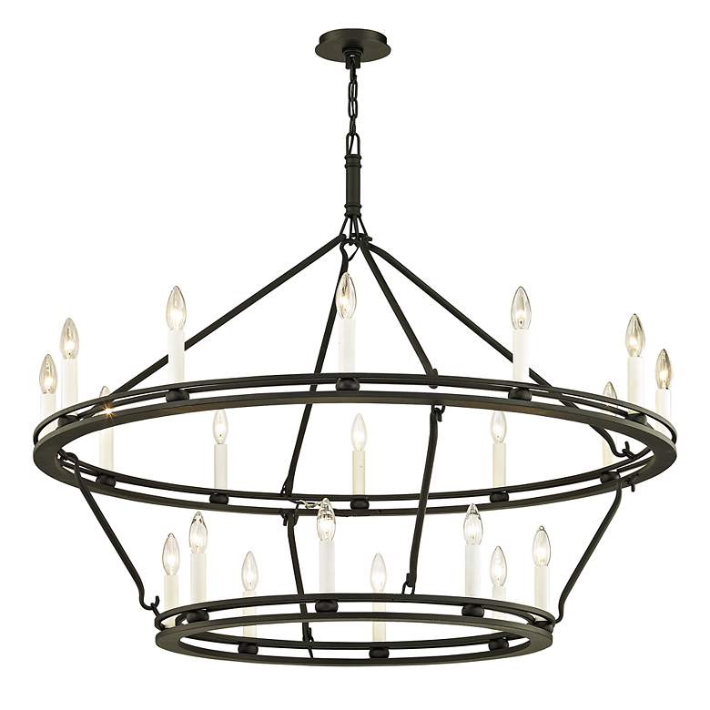 Image 2 Sutton 44" Wide Textured Black 20-Light Chandelier