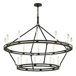 Sutton 44" Wide Textured Black 20-Light Chandelier