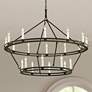 1_Sutton 44" Wide Textured Black 20-Light Chandelier