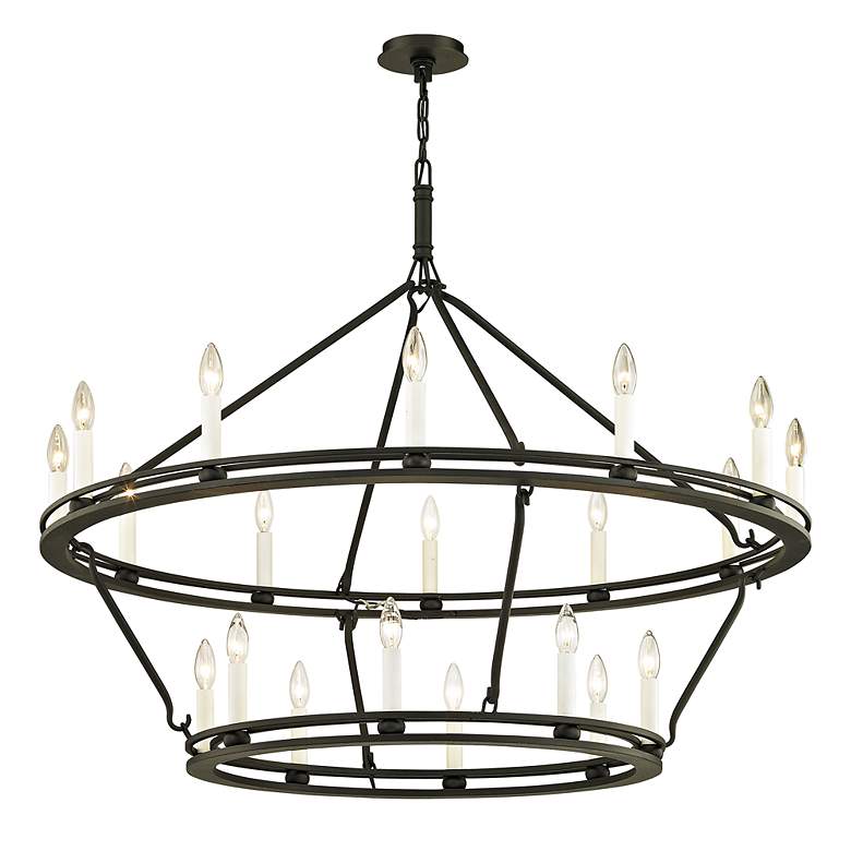 Image 3 Sutton 44" Wide Textured Black 20-Light Chandelier more views
