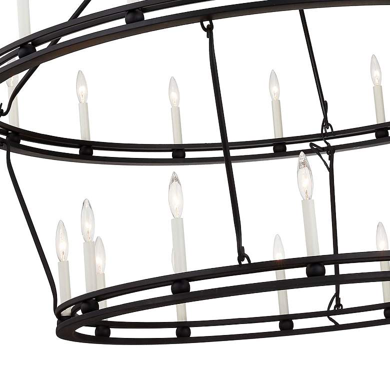 Image 2 Sutton 52 1/4 inchW Textured Black 28-Light 2-Tier Chandelier more views