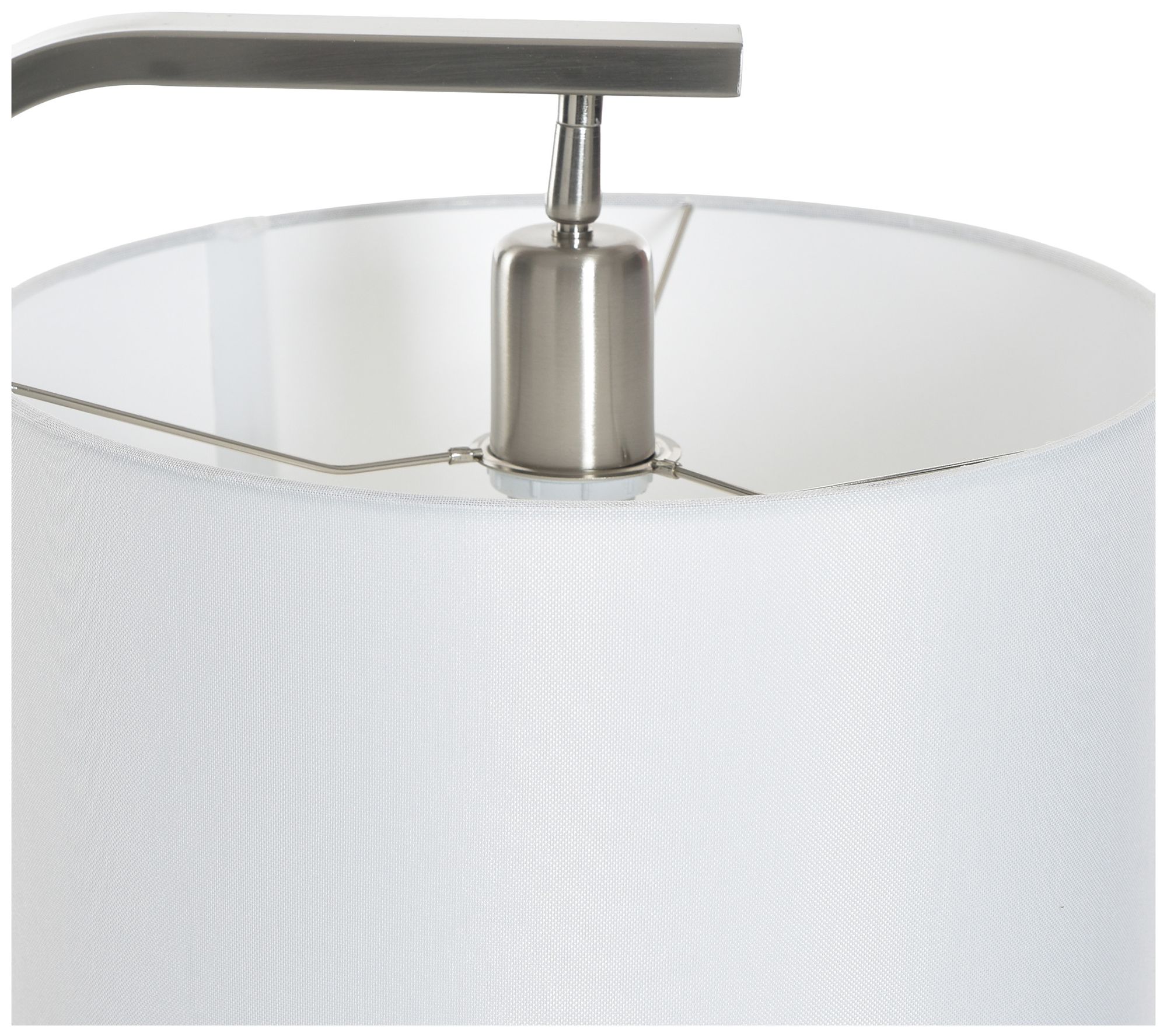 Image 6 Sutton 61" High Brushed Nickel Floor Lamp with White Shade more views