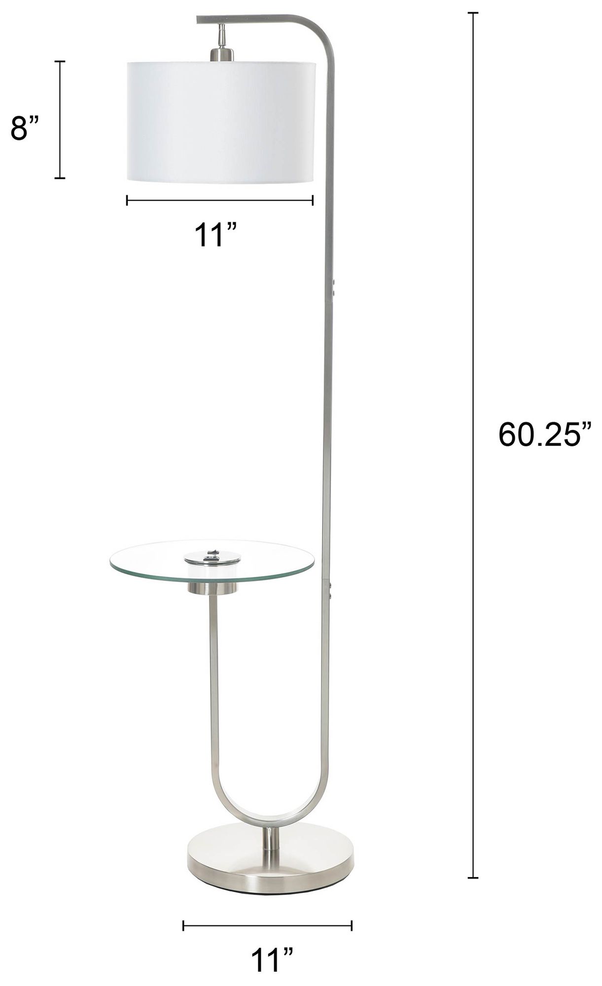 Image 7 Sutton 61" High Brushed Nickel Floor Lamp with White Shade more views
