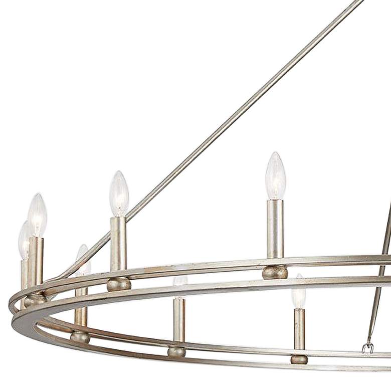 Image 2 Sutton 61"W Champagne Silver 16-Light Wagon Wheel Chandelier more views