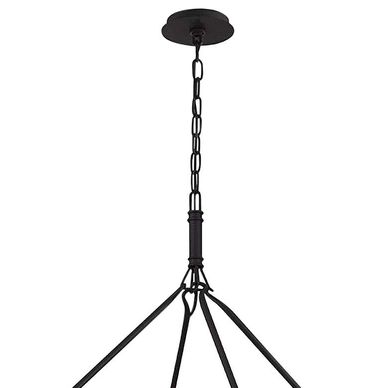 Image 4 Sutton 61 inchW Textured Black 16-Light Wagon Wheel Chandelier more views