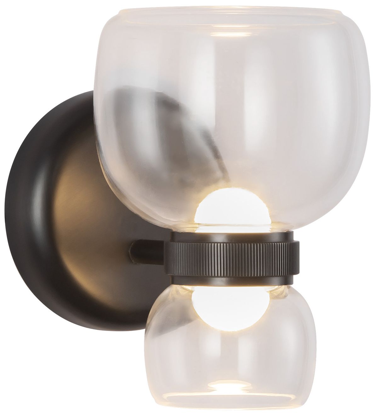 Image 3 Sutton 8-in Urban Bronze dimmable LED Wall/Vanity Light with Clear Glass more views