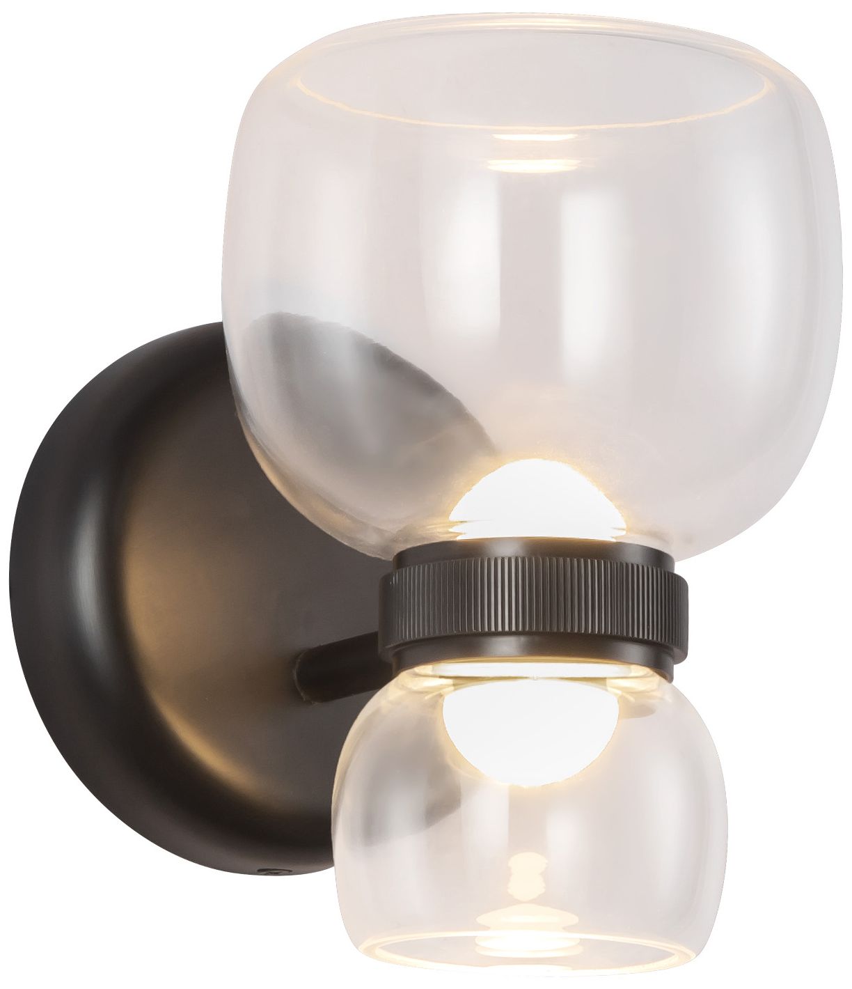 Image 4 Sutton 8-in Urban Bronze dimmable LED Wall/Vanity Light with Clear Glass more views