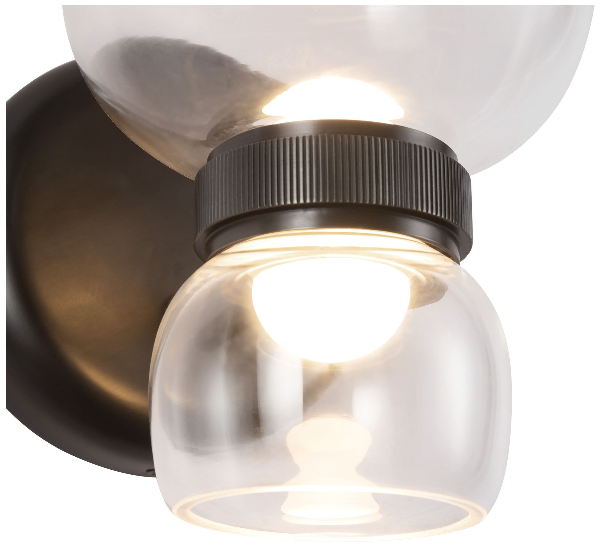 Image 5 Sutton 8-in Urban Bronze dimmable LED Wall/Vanity Light with Clear Glass more views