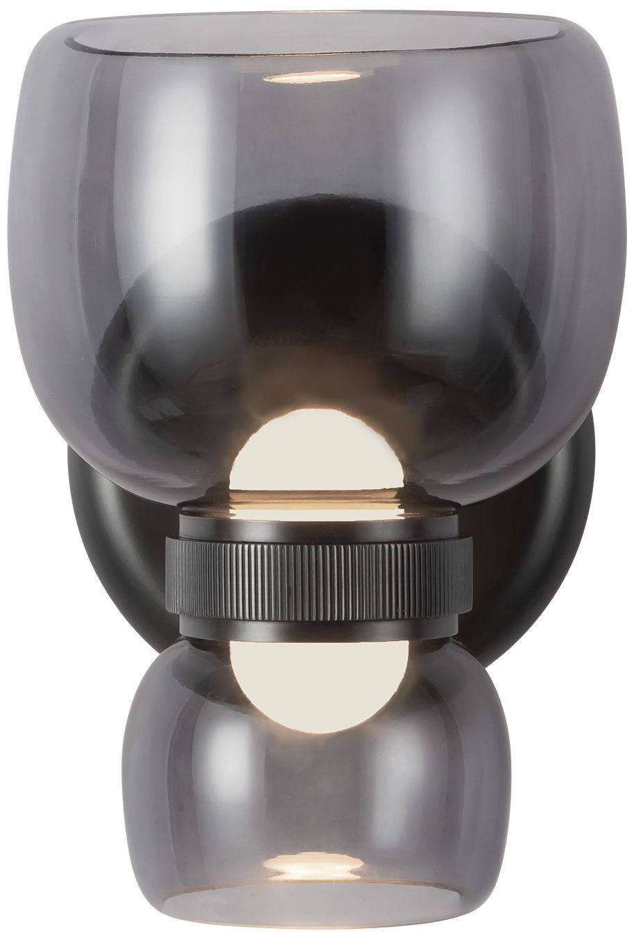 Sutton 8-in Urban Bronze dimmable LED Wall/Vanity Light with Smoked Glass