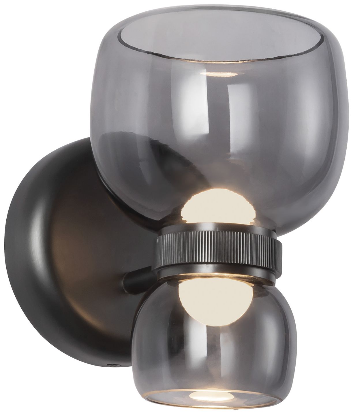 Image 4 Sutton 8-in Urban Bronze dimmable LED Wall/Vanity Light with Smoked Glass more views