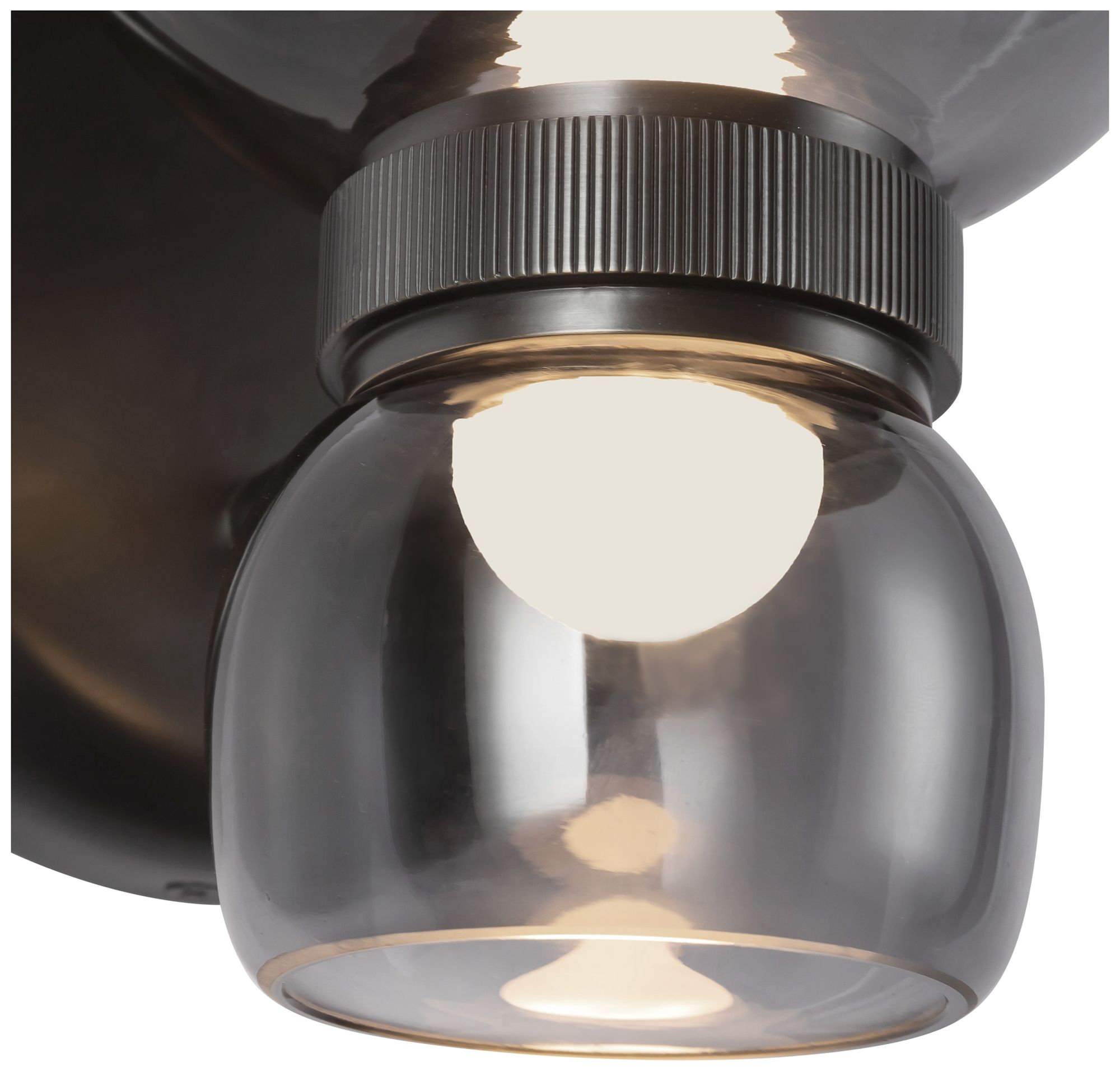 Image 5 Sutton 8-in Urban Bronze dimmable LED Wall/Vanity Light with Smoked Glass more views