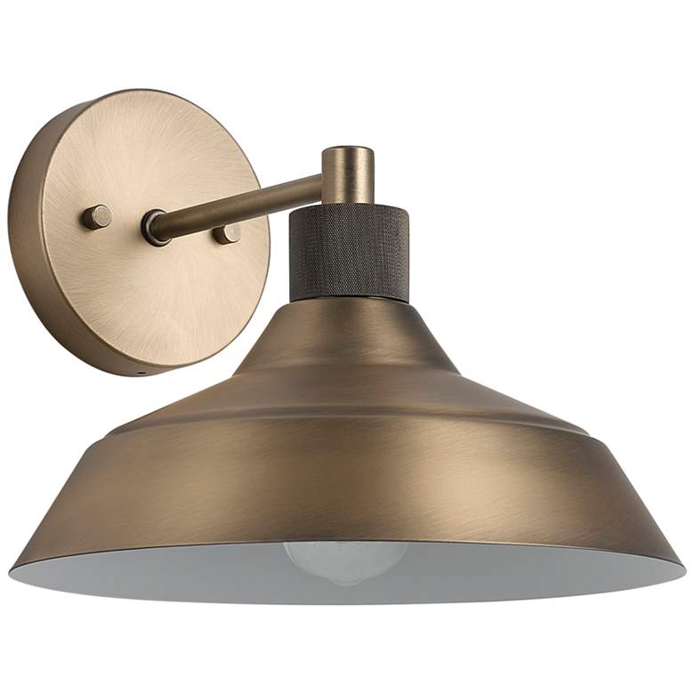 Image 3 Sutton 9 inch High Matte Brass Indoor/Outdoor Wall Sconce