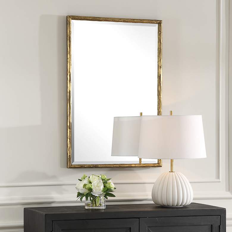 Image 4 Sutton Aged Gold 24 1/4" x 36 1/4" Rectangular Wall Mirror more views
