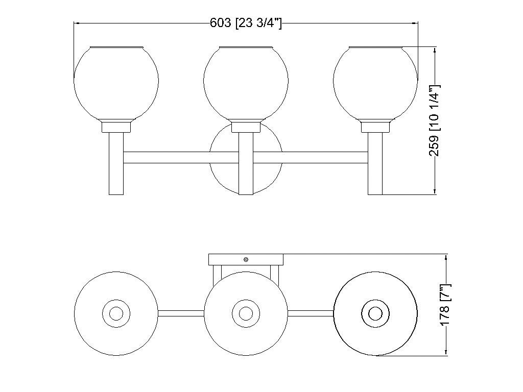 Sutton by Z-Lite Brushed Nickel 23.75 inch 3 Light Vanity