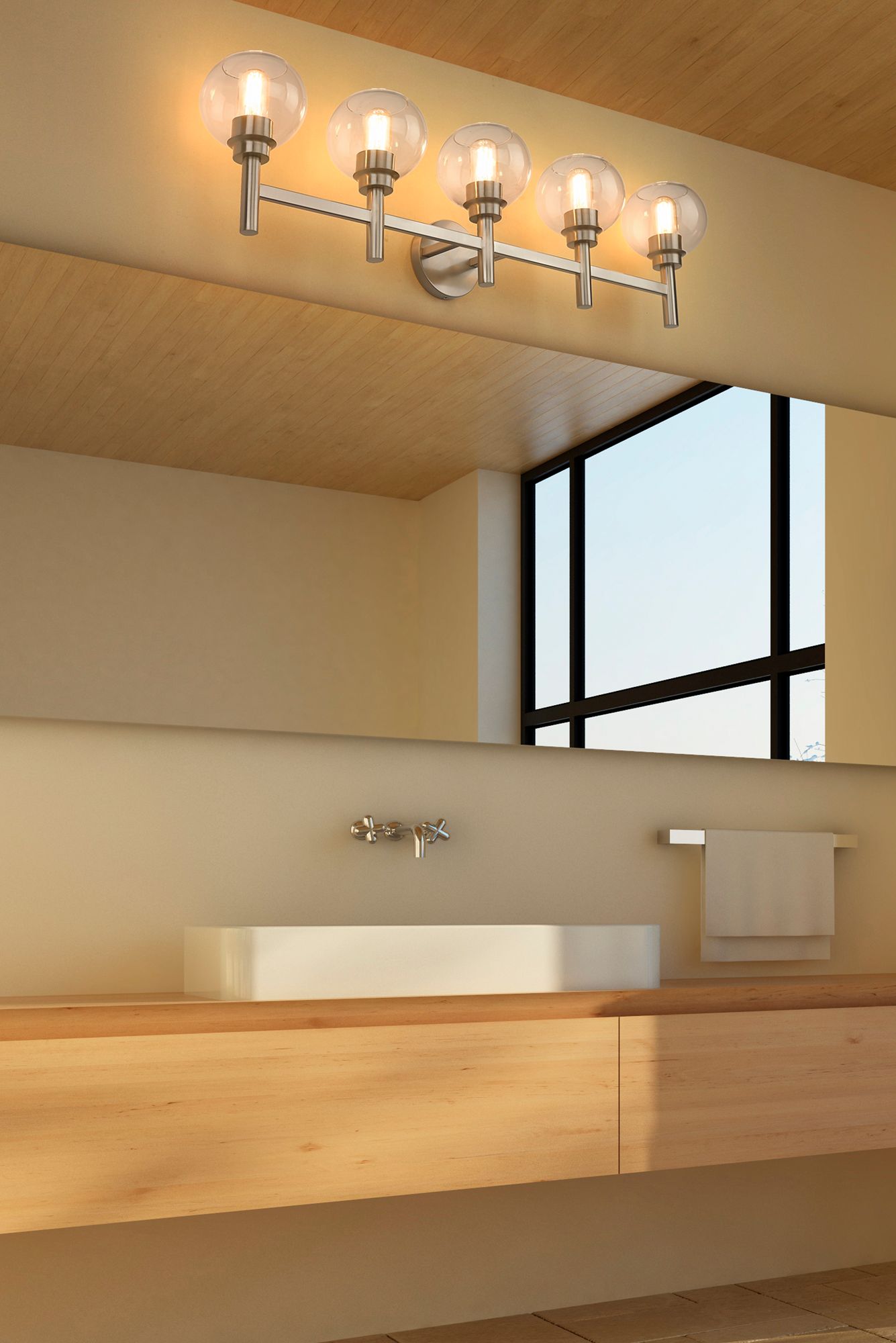 Image 3 Sutton by Z-Lite Brushed Nickel 39.5 inch 5 Light Vanity more views