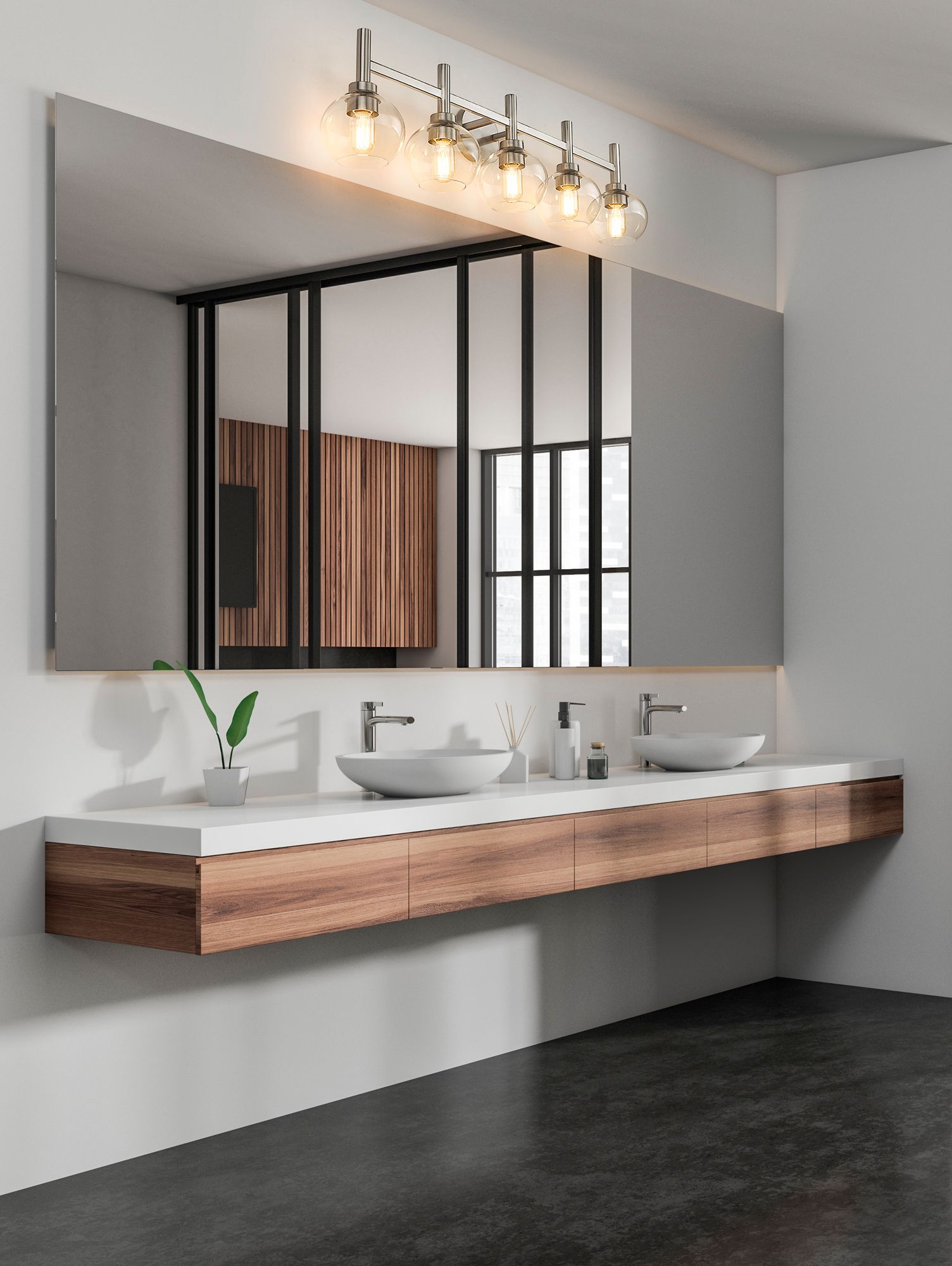 Image 4 Sutton by Z-Lite Brushed Nickel 39.5 inch 5 Light Vanity more views