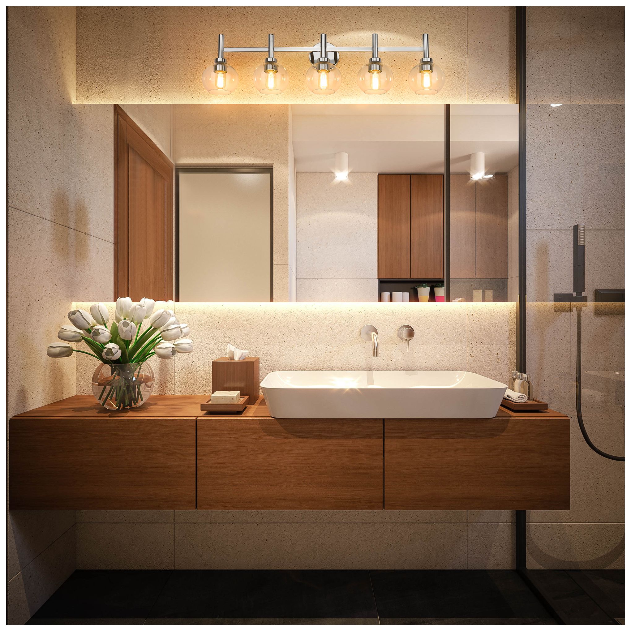 Image 3 Sutton by Z-Lite Chrome 39.5 inch 5 Light Vanity more views