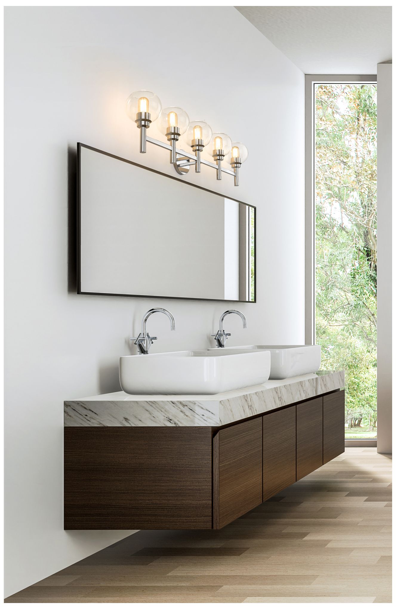 Image 4 Sutton by Z-Lite Chrome 39.5 inch 5 Light Vanity more views