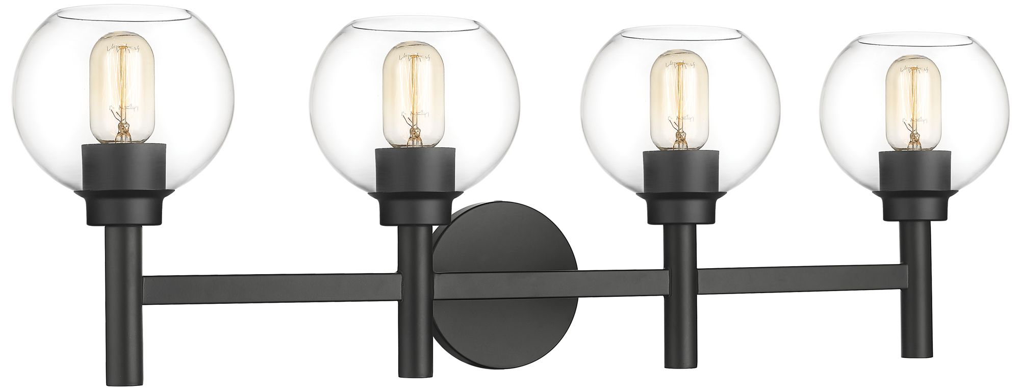 Sutton by Z-Lite Matte Black 31.5 inch 4 Light Vanity