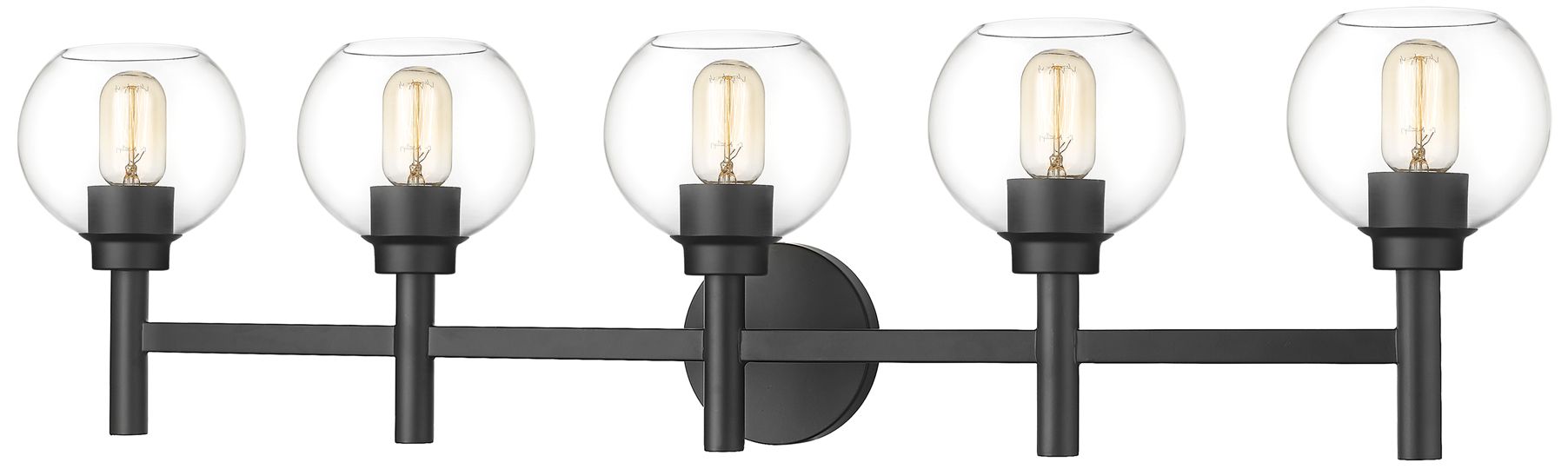 Image 2 Sutton by Z-Lite Matte Black 39.5 inch 5 Light Vanity