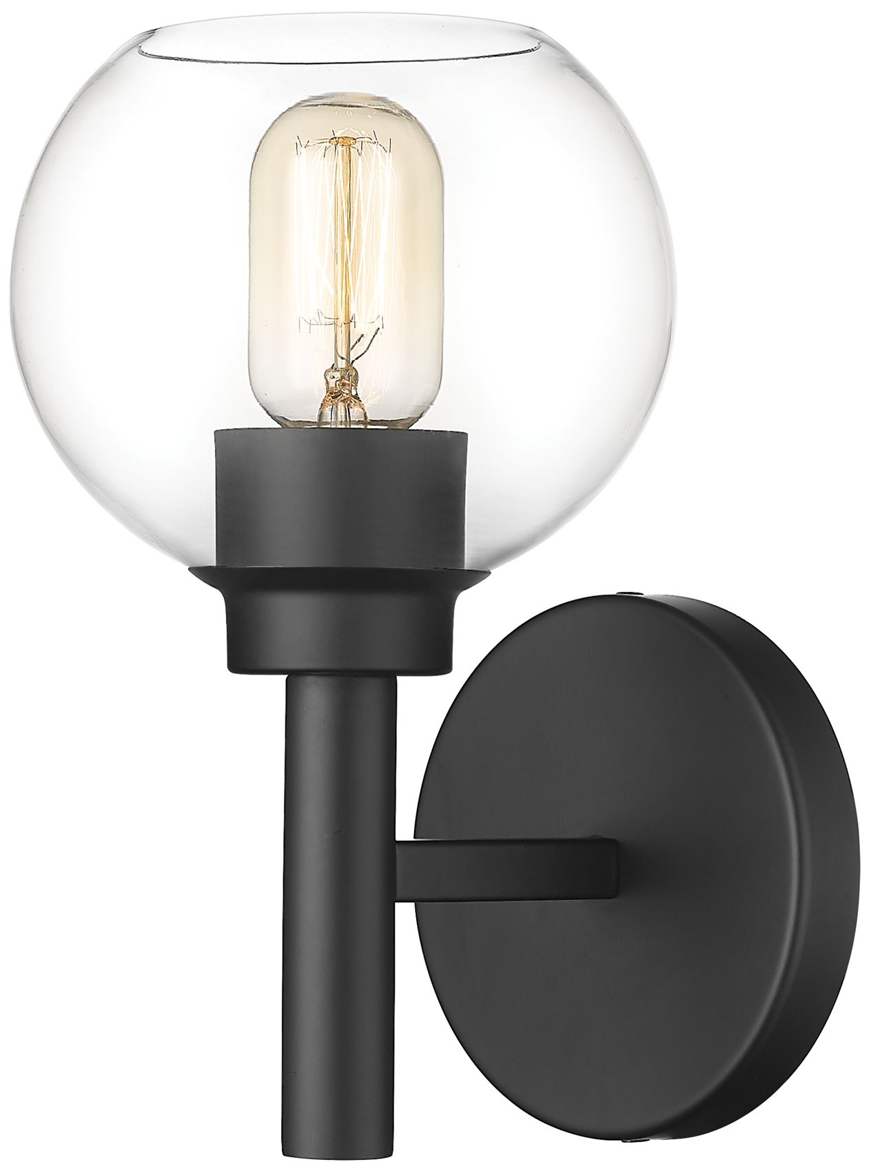Sutton by Z-Lite Matte Black 6 inch 1 Light Wall Sconce