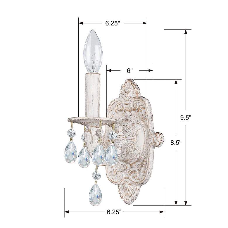 Image 5 Sutton Collection 11" High Antique White and Gold Sconce more views