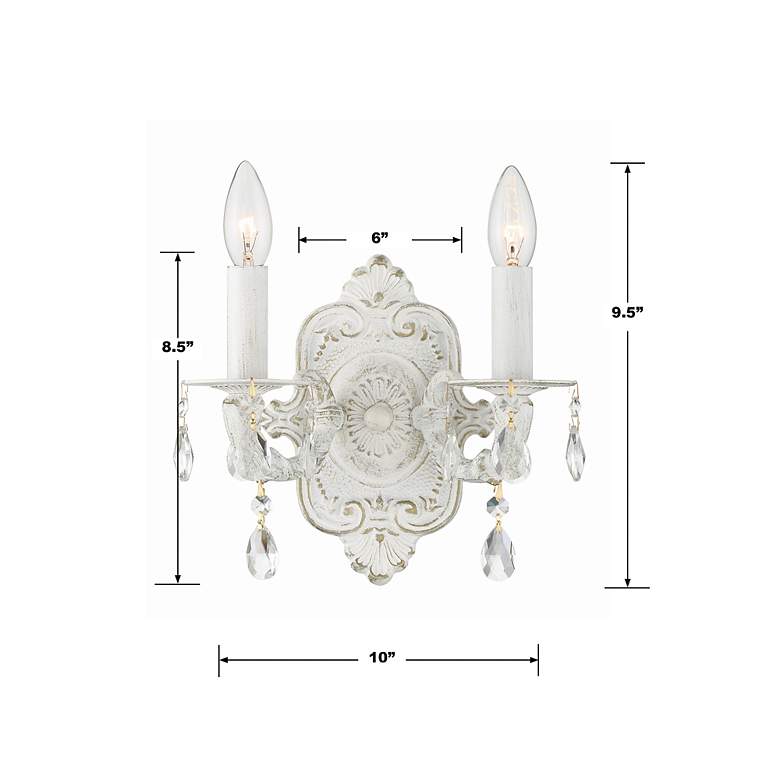 Image 5 Sutton Collection Antique White Two Light Wall Sconce more views