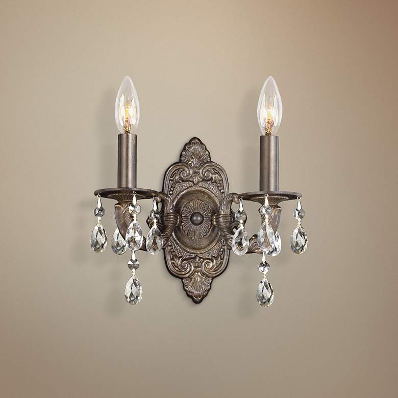 Image 1 Sutton Collection Bronze 11" High Two Light Wall Sconce