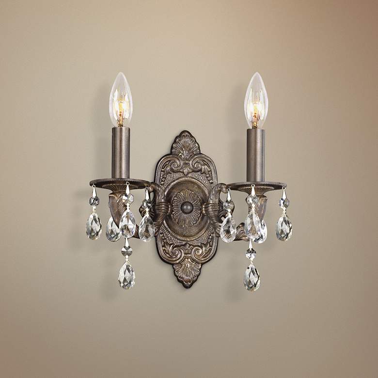 Image 1 Sutton Collection Bronze 11 inch High Two Light Wall Sconce