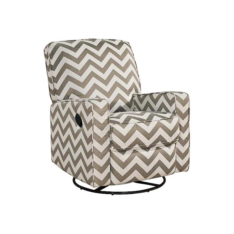 Sutton Taupe Vibes Truffle Fabric Plush Glider Recliner