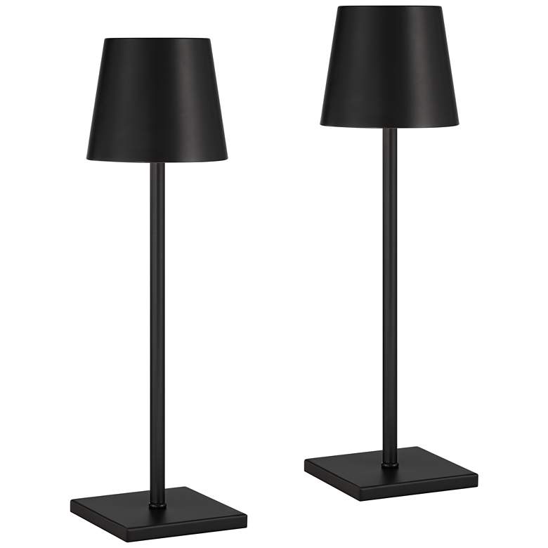 Image 2 Suvi 14 3/4 inch Matte Black Battery Powered Cordless Table Lamps