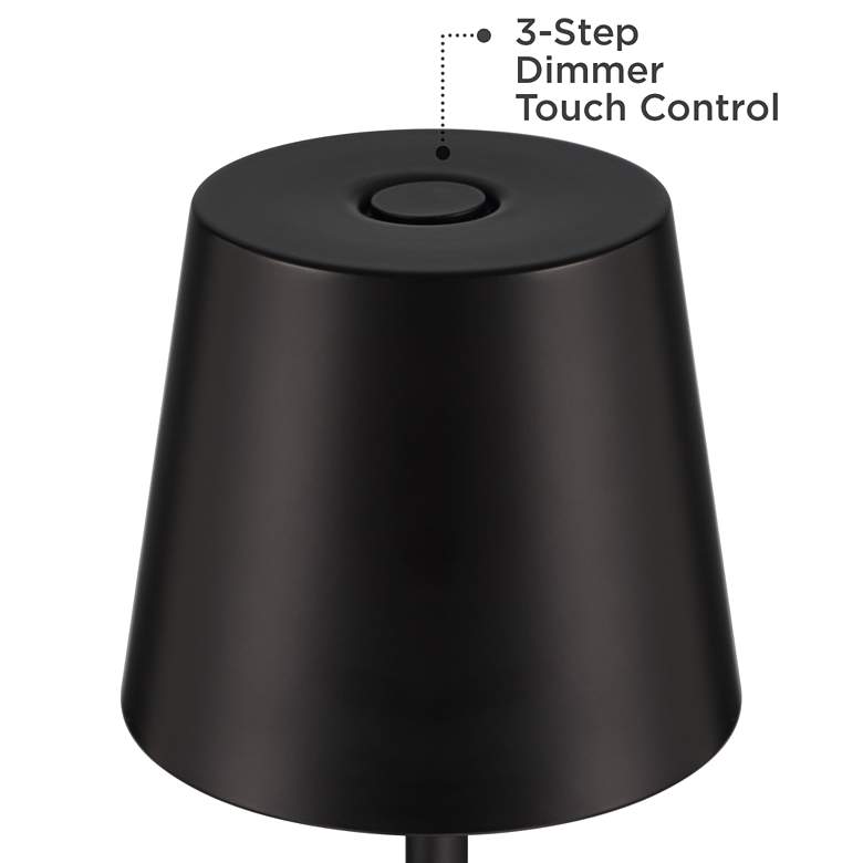Image 5 Suvi 14 3/4 inch Matte Black Battery Powered Cordless Table Lamps more views