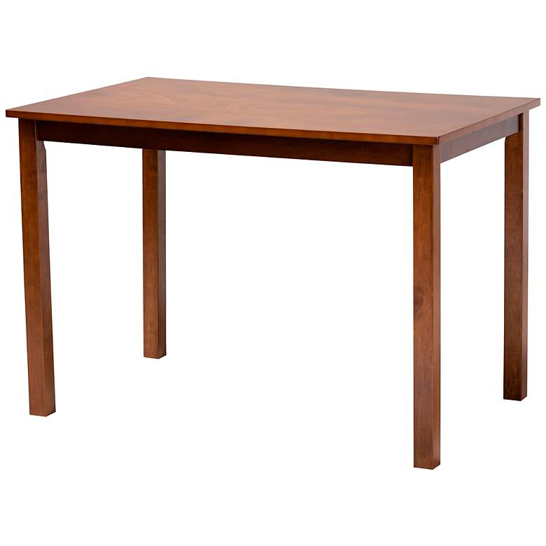 Image 4 Suvi Gray Tufted Fabric Walnut Brown Wood 5-Piece Dining Set more views
