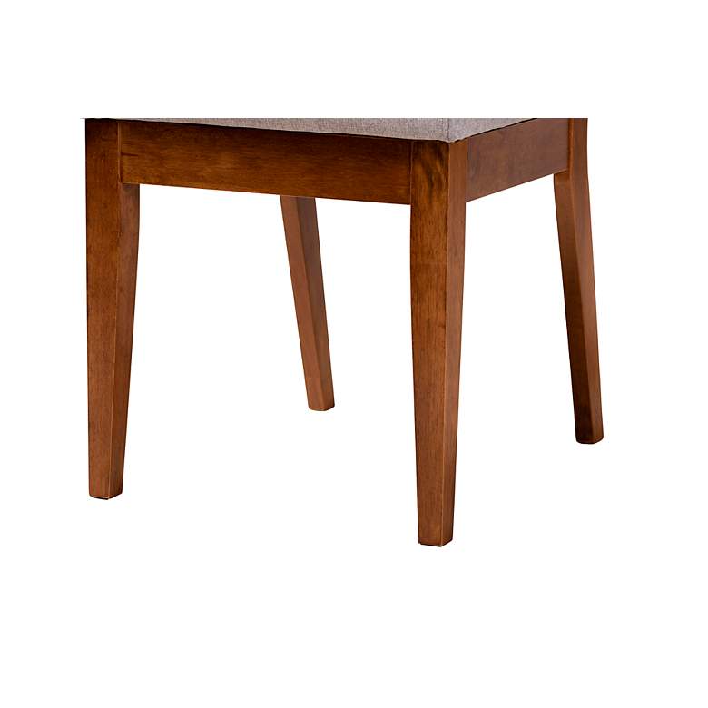 Image 7 Suvi Gray Tufted Fabric Walnut Brown Wood 5-Piece Dining Set more views