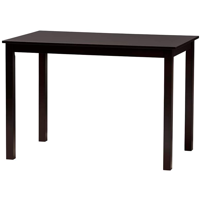 Image 4 Suvi Sand Tufted Fabric Dark Brown Wood 5-Piece Dining Set more views