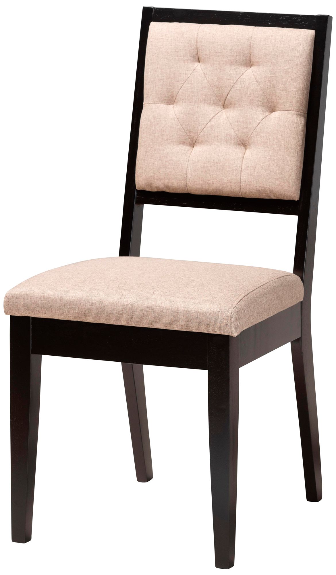 Image 3 Suvi Sand Tufted Fabric Dark Brown Wood 7-Piece Dining Set more views