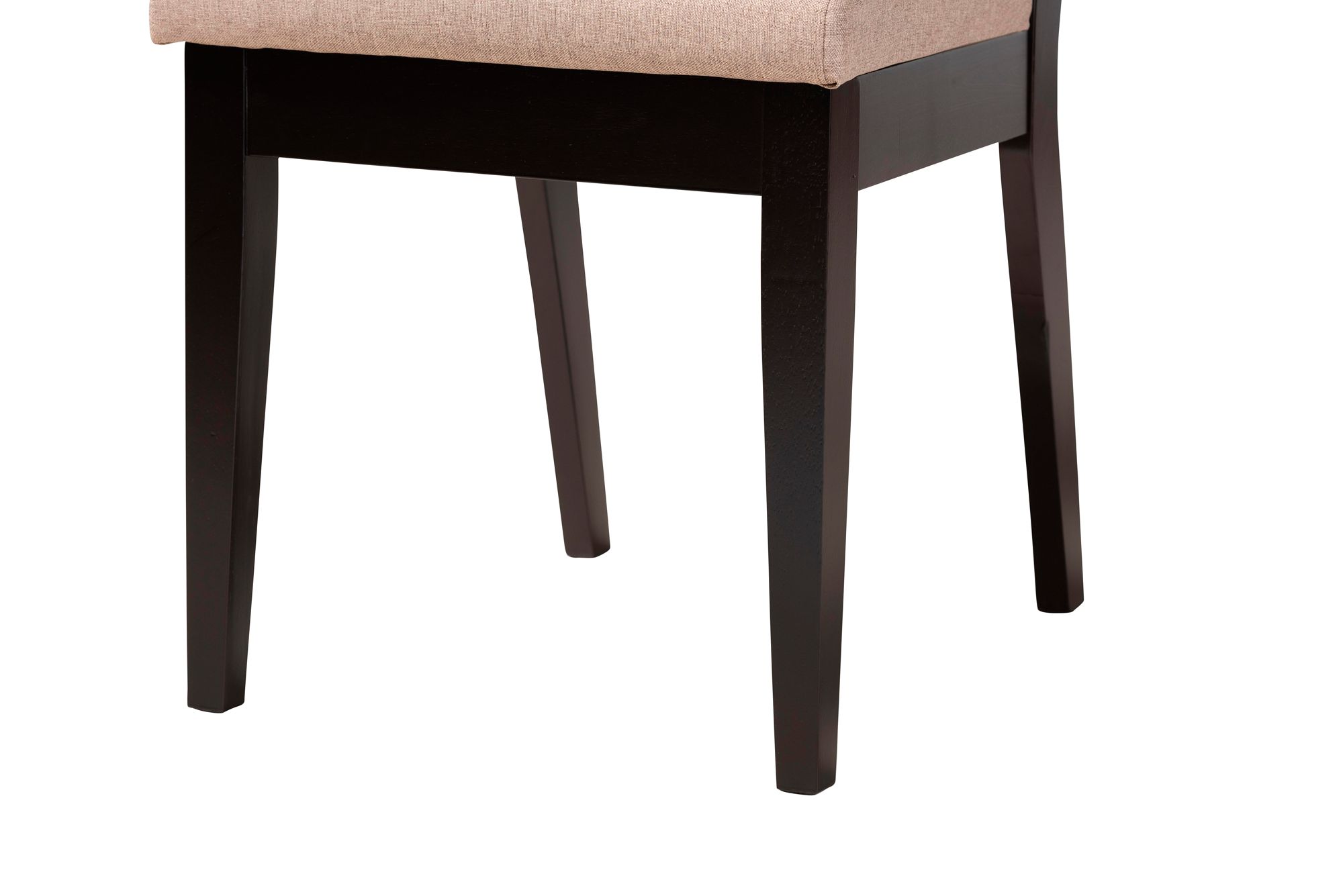 Image 7 Suvi Sand Tufted Fabric Dark Brown Wood 7-Piece Dining Set more views