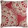 Suzana White and Red Textural Medallion 20" Square Pillow