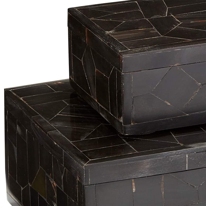 Image 2 Suze Black Bone Mosaic Decorative Boxes Set of 2 more views
