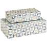 Suze Sky Blue and White Decorative Boxes Set of 2