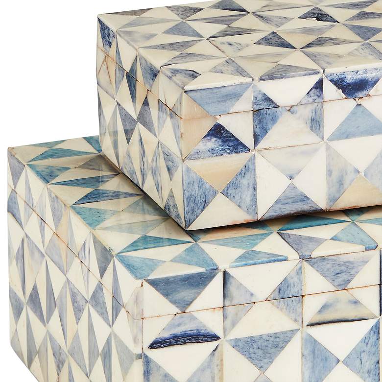 Image 2 Suze Sky Blue and White Decorative Boxes Set of 2 more views