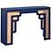 Suzie 45" Wide Navy Wood Woven Rattan Console Table