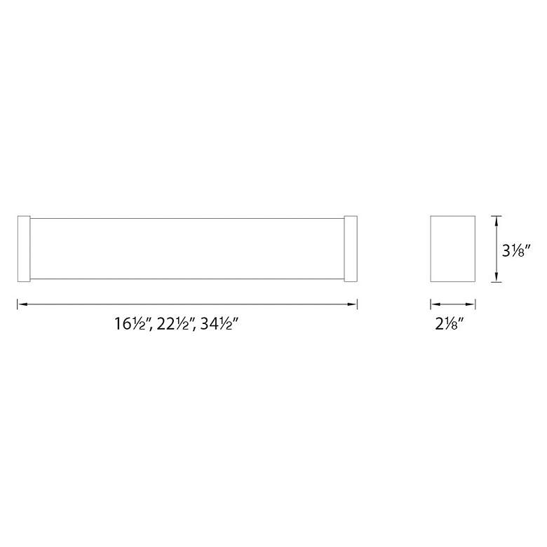 Image 2 Svelte 3.13"H x 16.5"W 1-Light Linear Bath Bar in Chrome more views