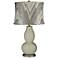 Svelte Sage Blue Chevron Shade Double Gourd Table Lamp