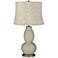 Svelte Sage Muted Gold Circle Double Gourd Table Lamp